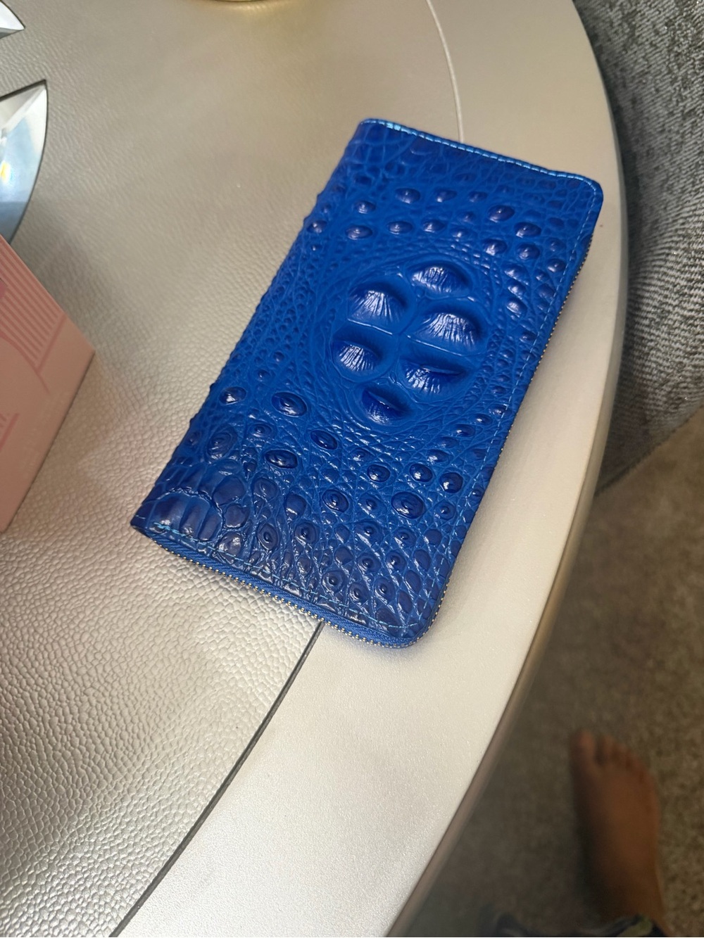 Blue Croc-Texture  Wallet - Picture 2 of 4